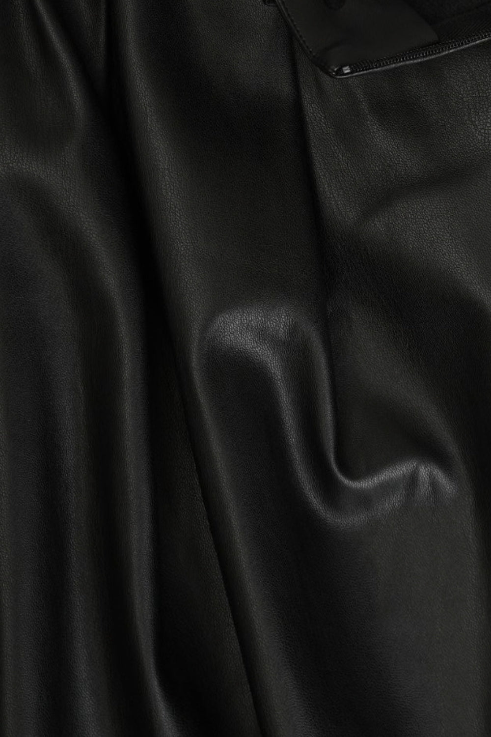Womens Black Leather Flared Mini Skirt - Image 8