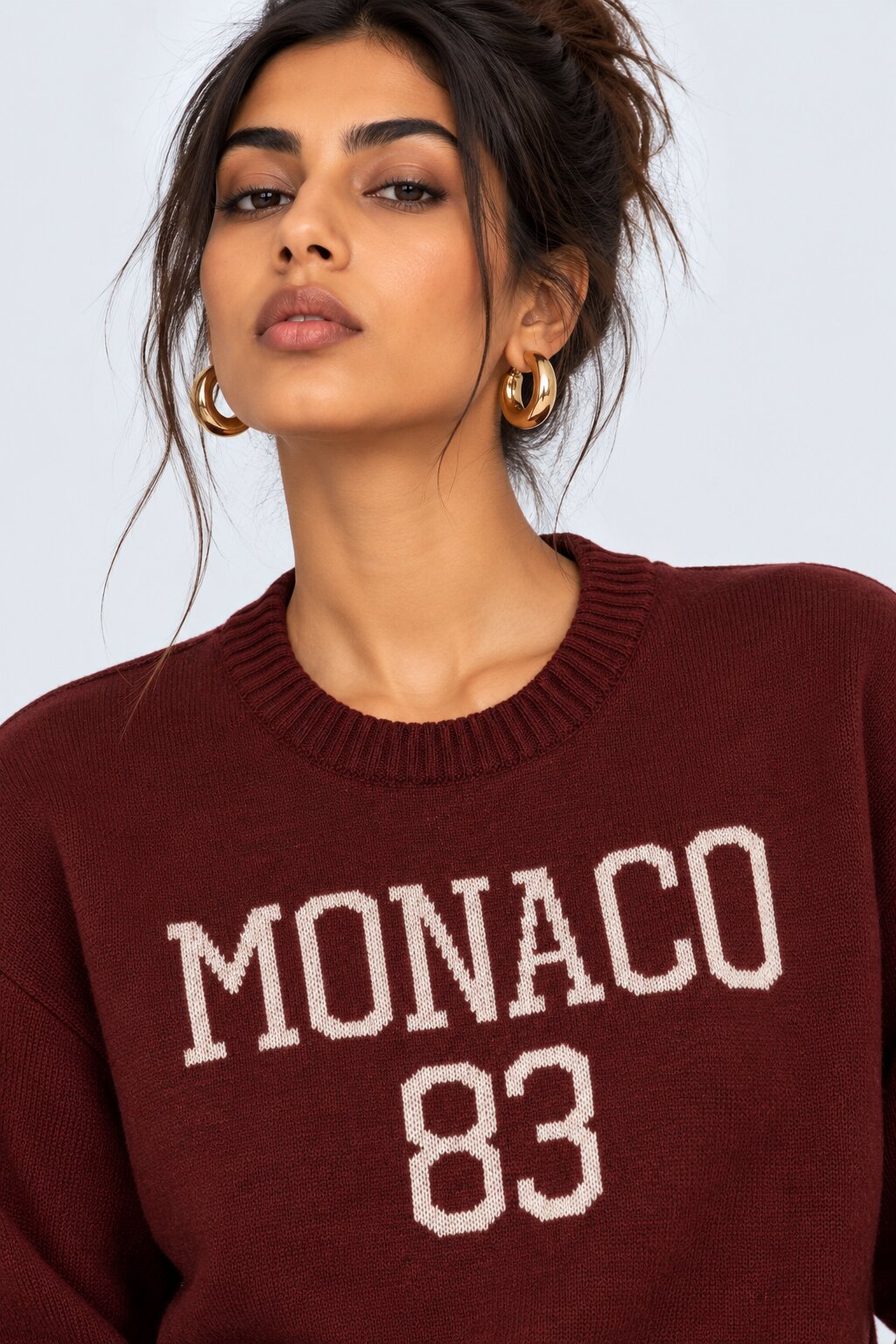 Womens Red Monaco Graphic Sweater - Image 9