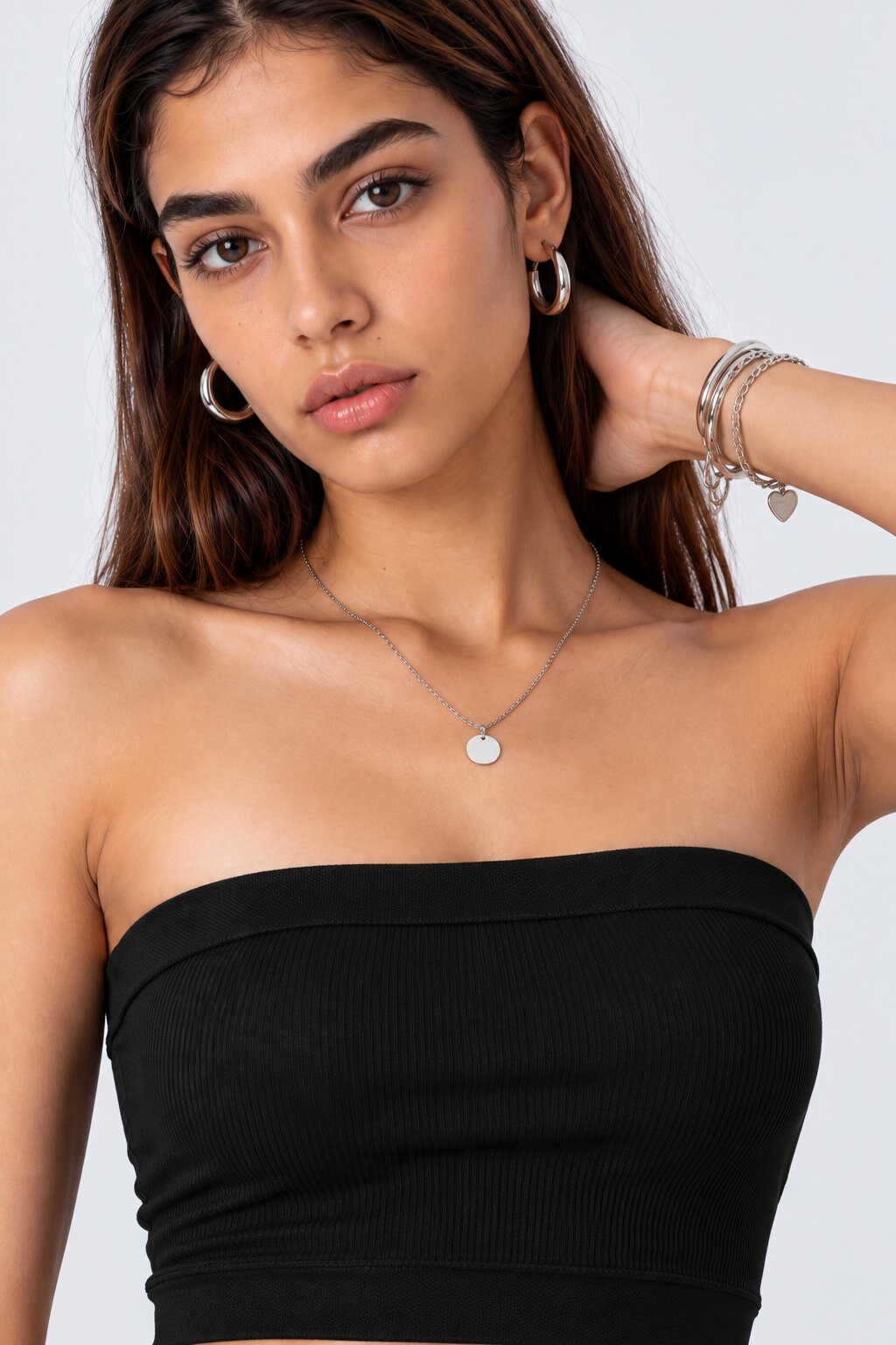 Womens Black Seamless Bandeau Tube Bra - Image 7