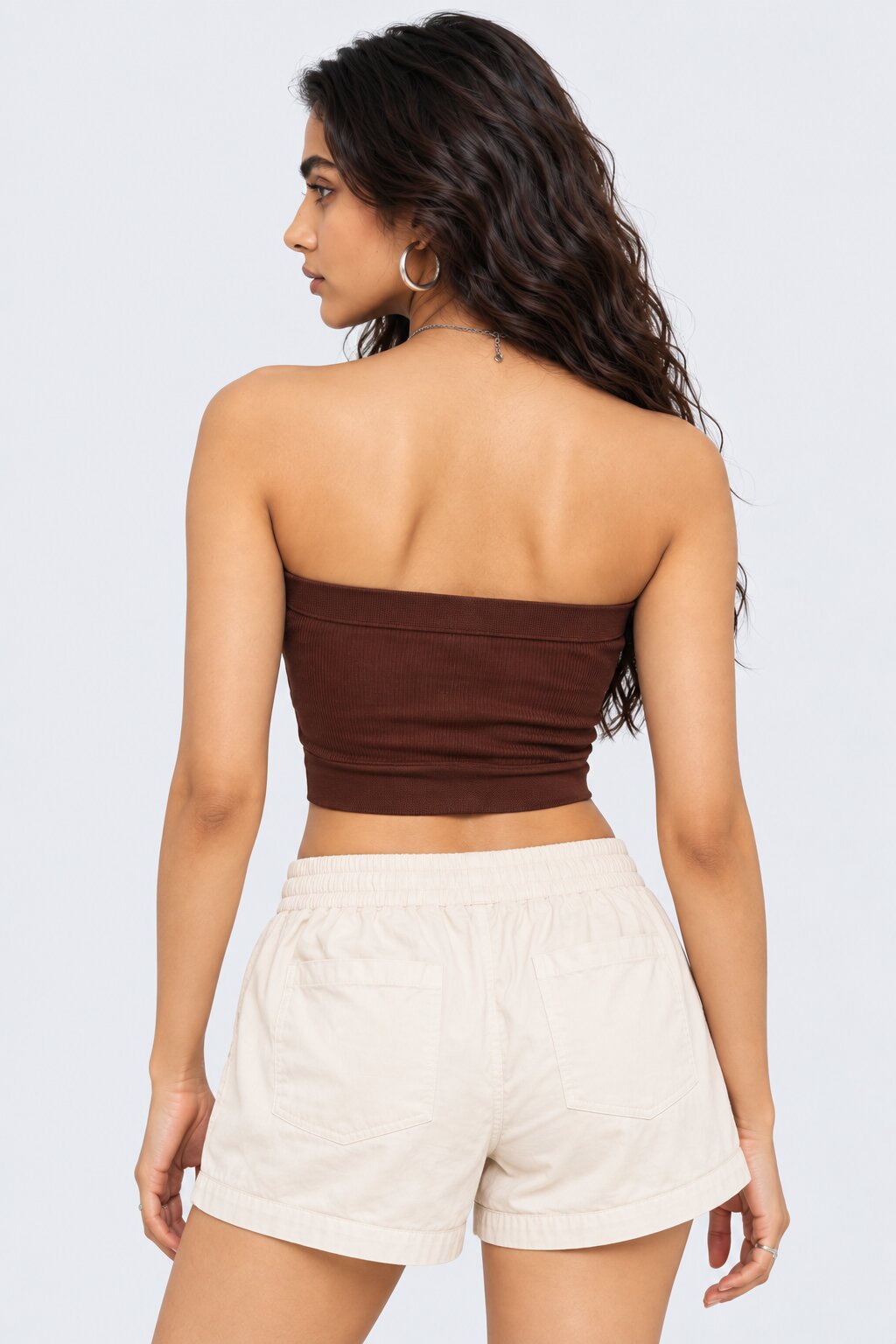 Womens Brown Seamless Bandeau Tube Bra - Image 5