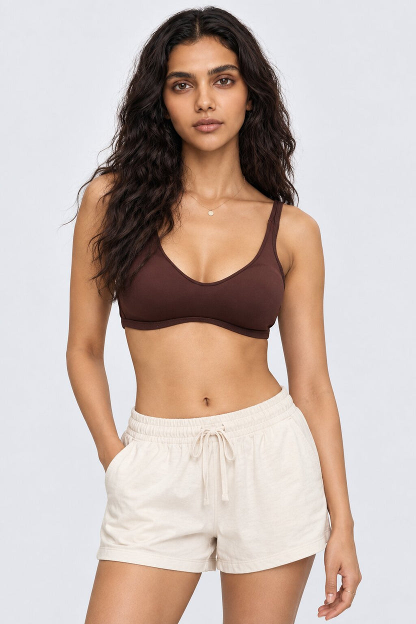 Womens Brown Solid Bra - Image 2
