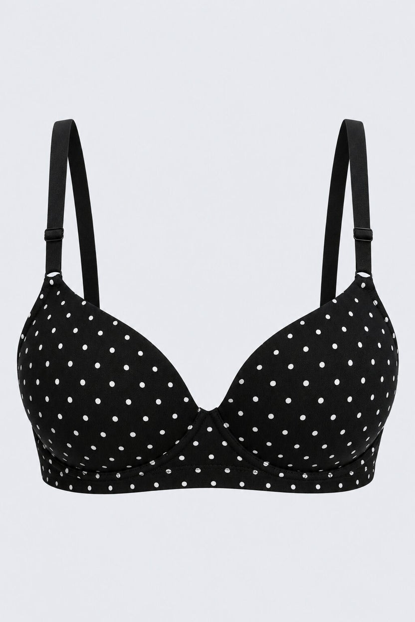 Womens Black Polka Dots Bra - Image 7