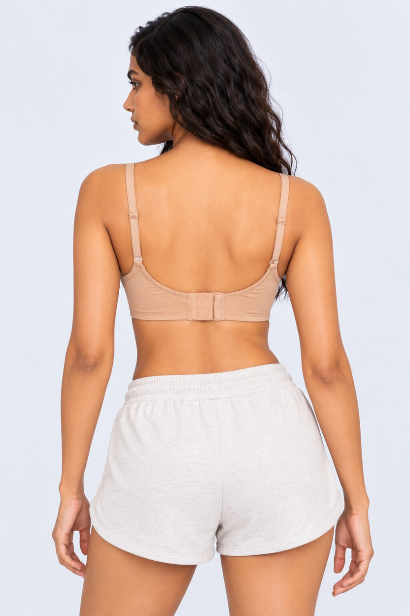 Womens Beige Solid Bra - Image 5
