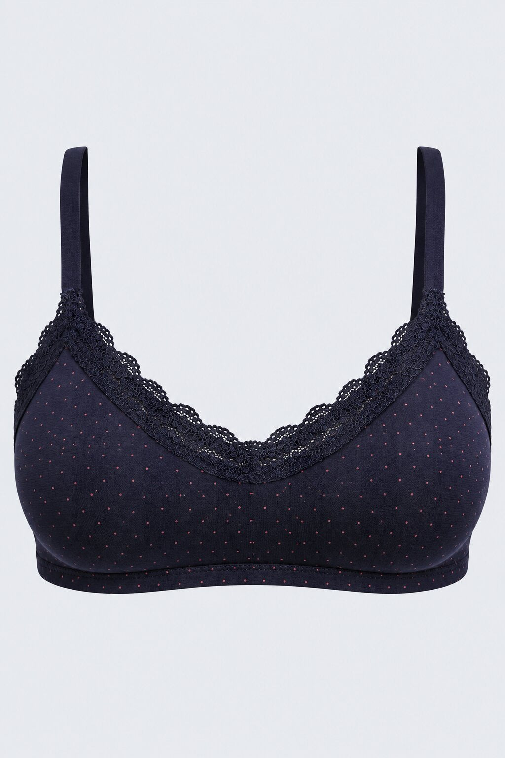 Womens Navy Polka Dots Bra - Image 7