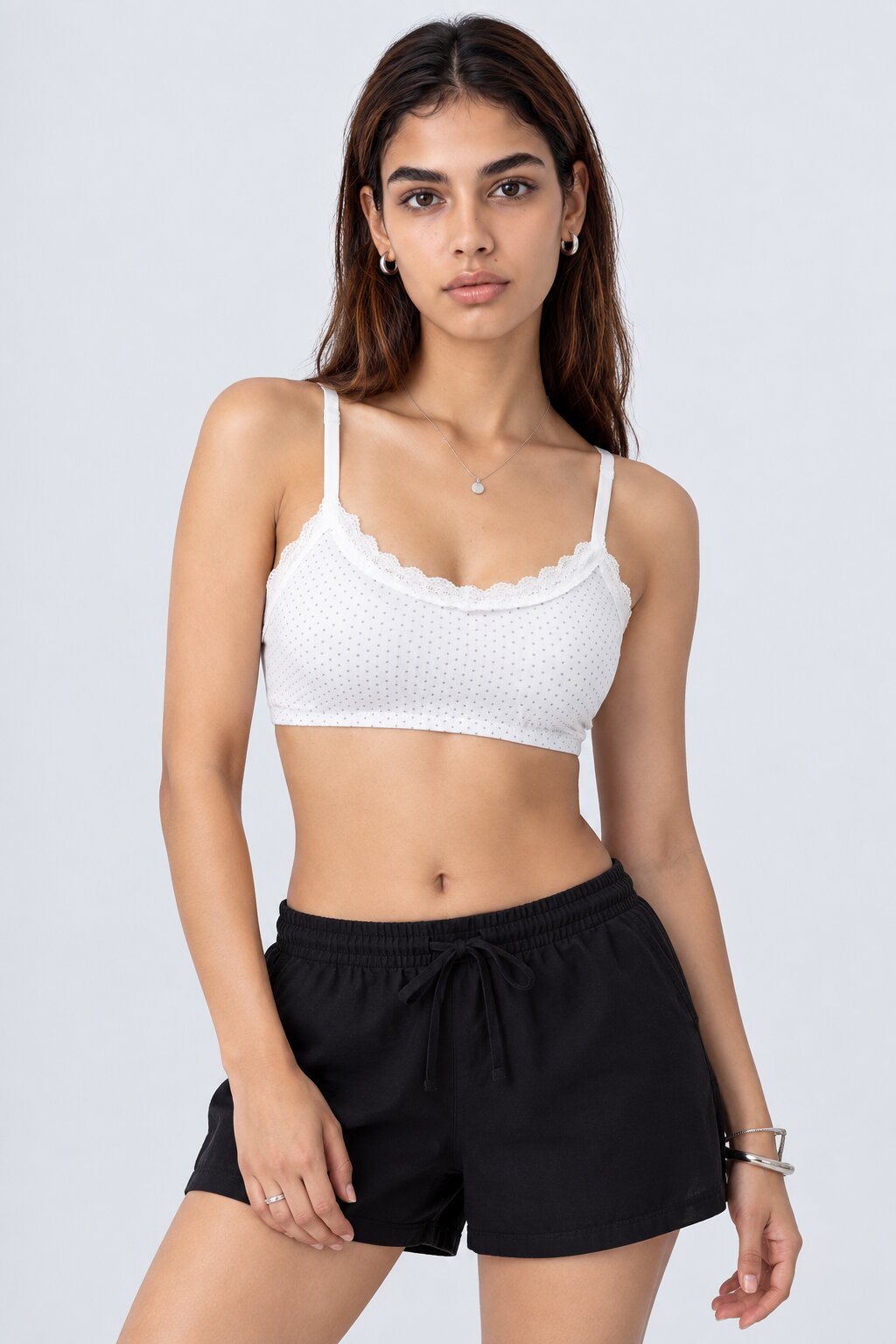 Womens White Polka Dots Bra - Image 2