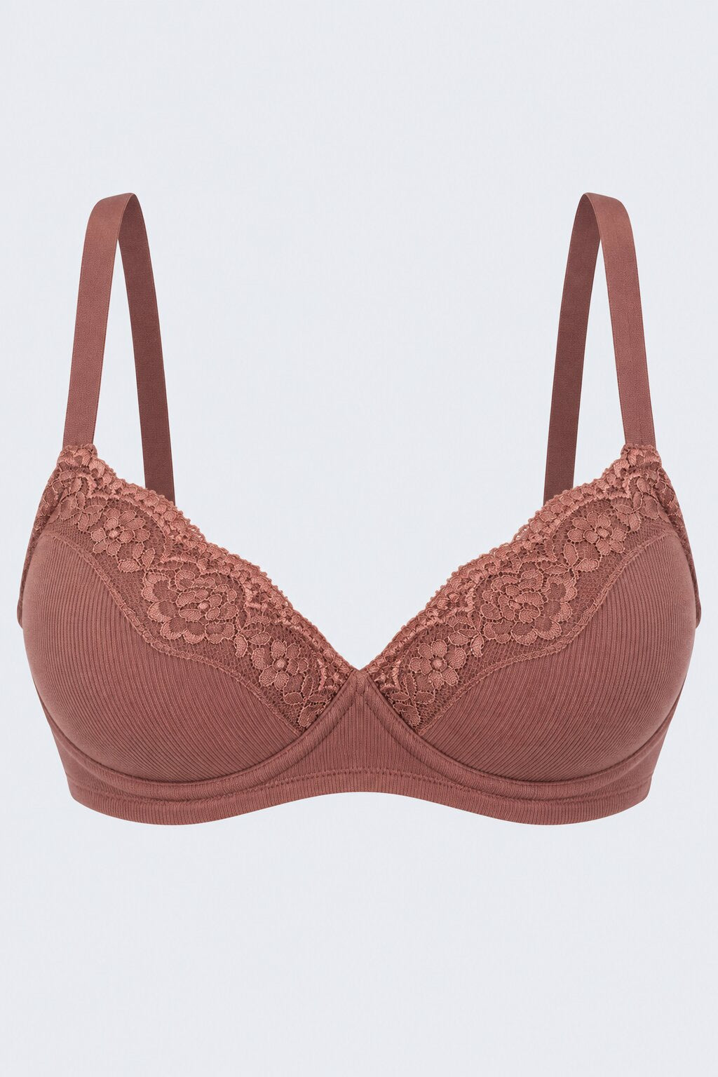 Womens Taupe Lace Detailed Padded Bra - Image 7