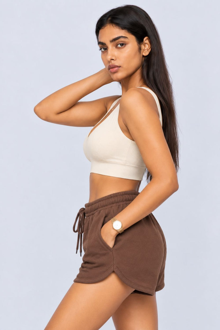 Womens Off White Seamless Ribbed Bra - Image 4