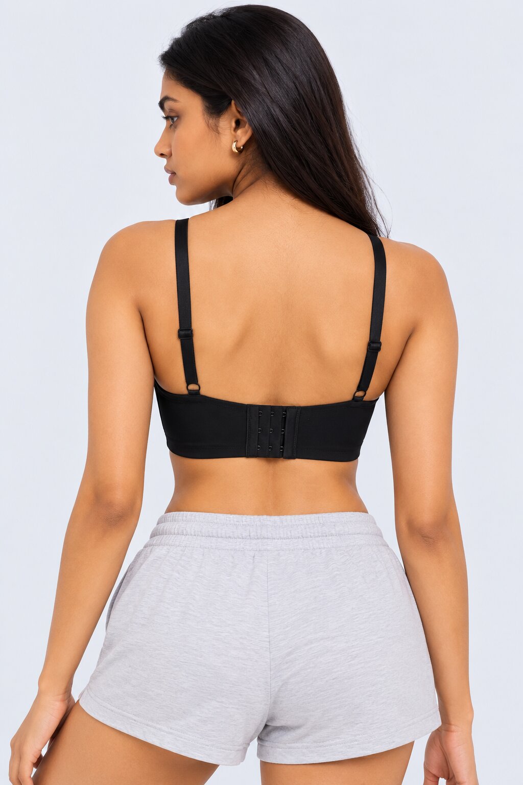 Womens Black Solid Padded Bra - Image 5