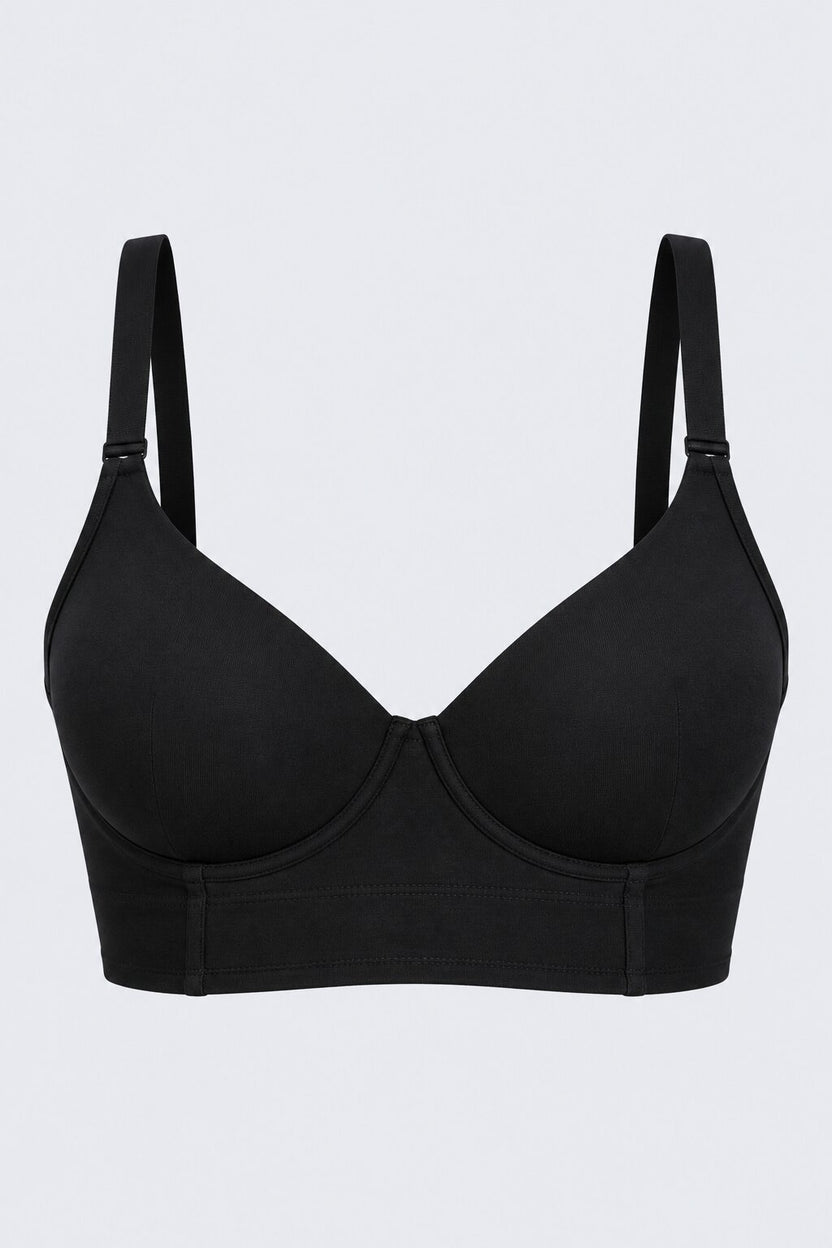 Womens Black Solid Padded Bra - Image 7
