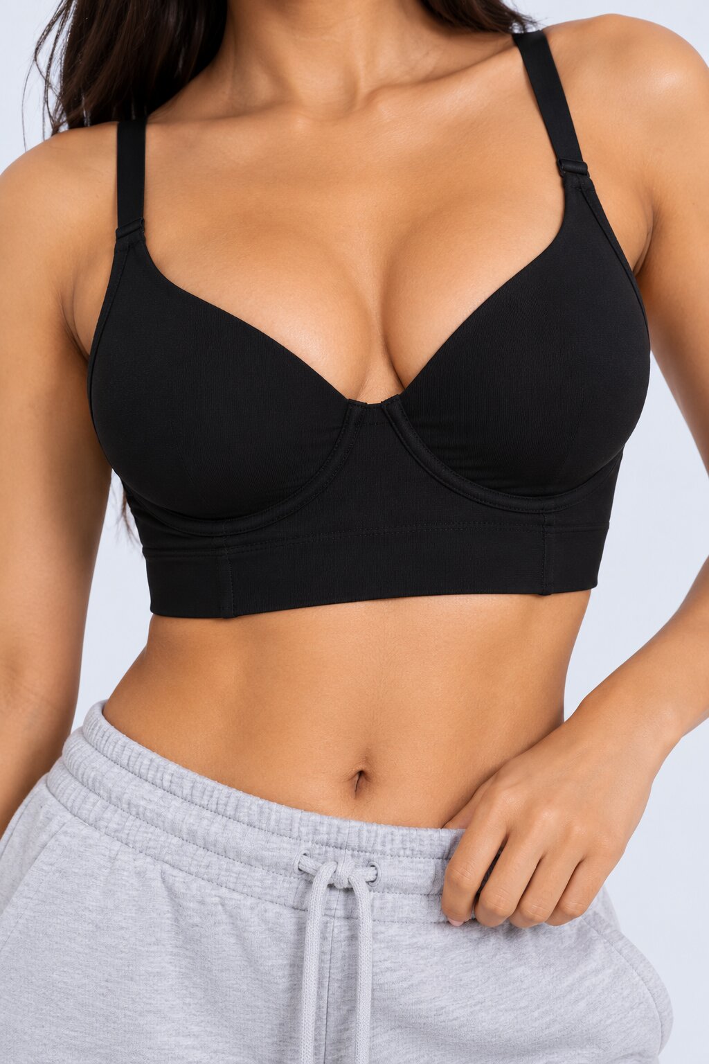 Womens Black Solid Padded Bra - Image 8