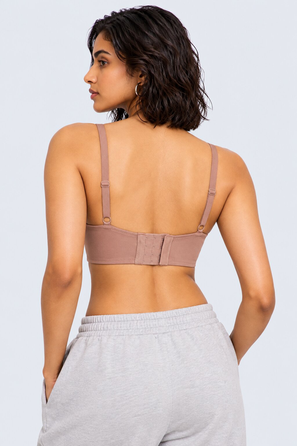 Womens Beige Solid Padded Bra - Image 5
