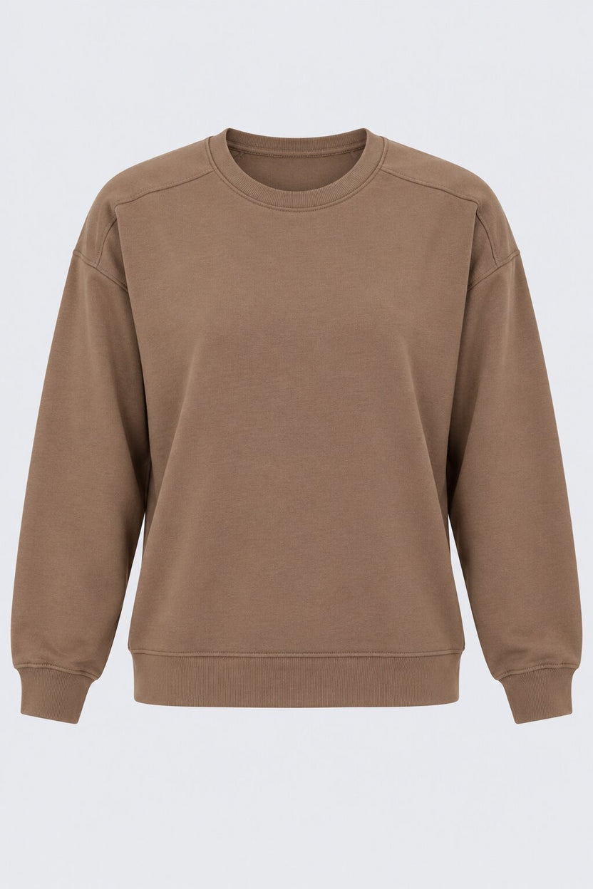 Womens Mocha Brown Oversized Sweatshirt - Image 6