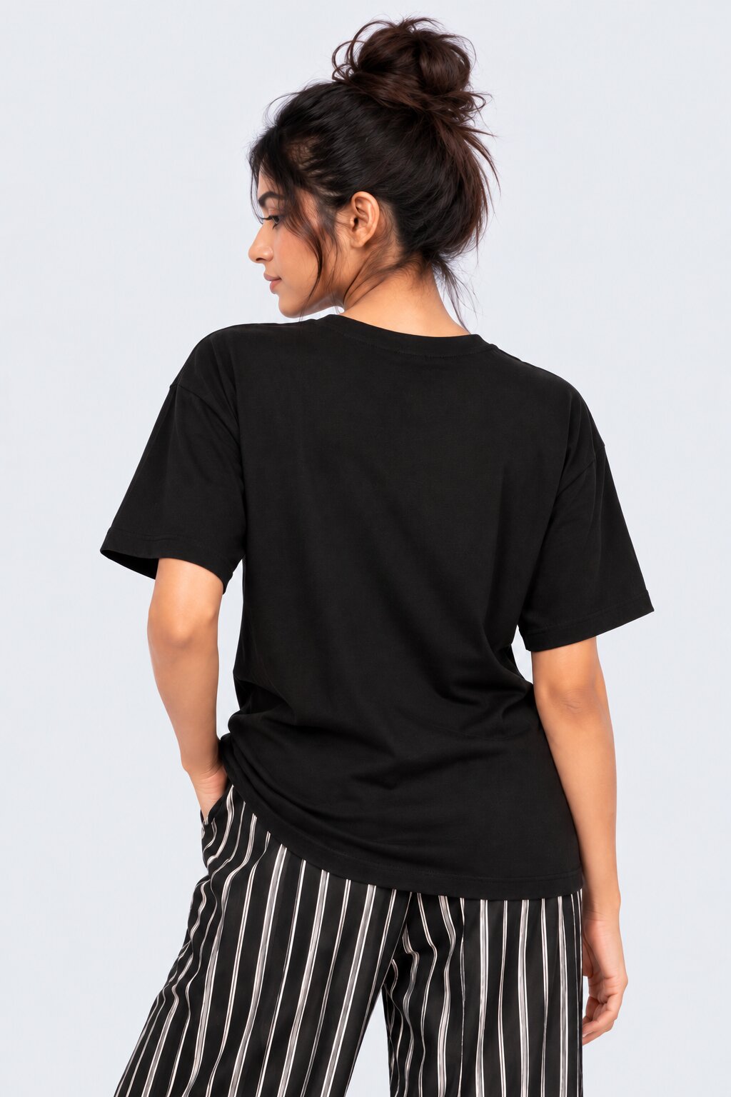 Womens Relaxed Fit Black Typographic T-Shirt - Image 5
