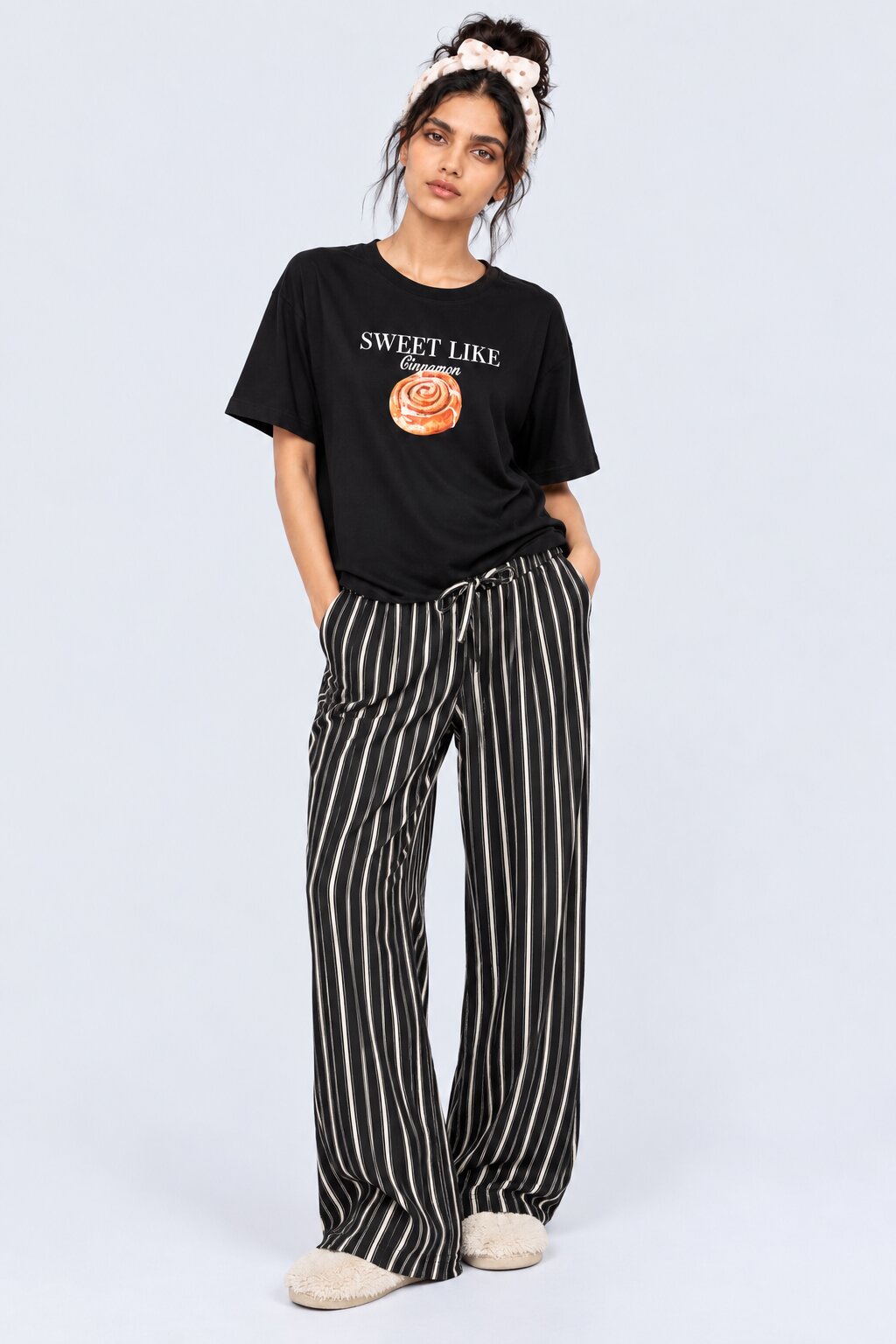 Womens Relaxed Fit Black Typographic T-Shirt - Image 6