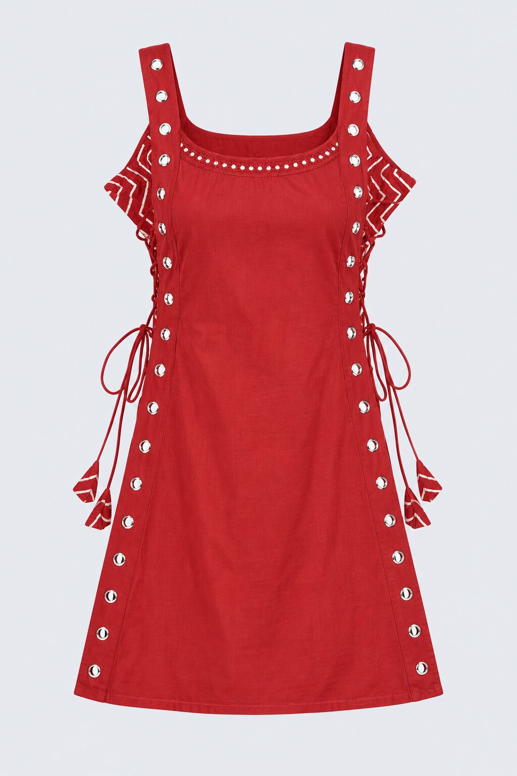 Womens Red Mirror Detail Ethnic Tunic - Image 6