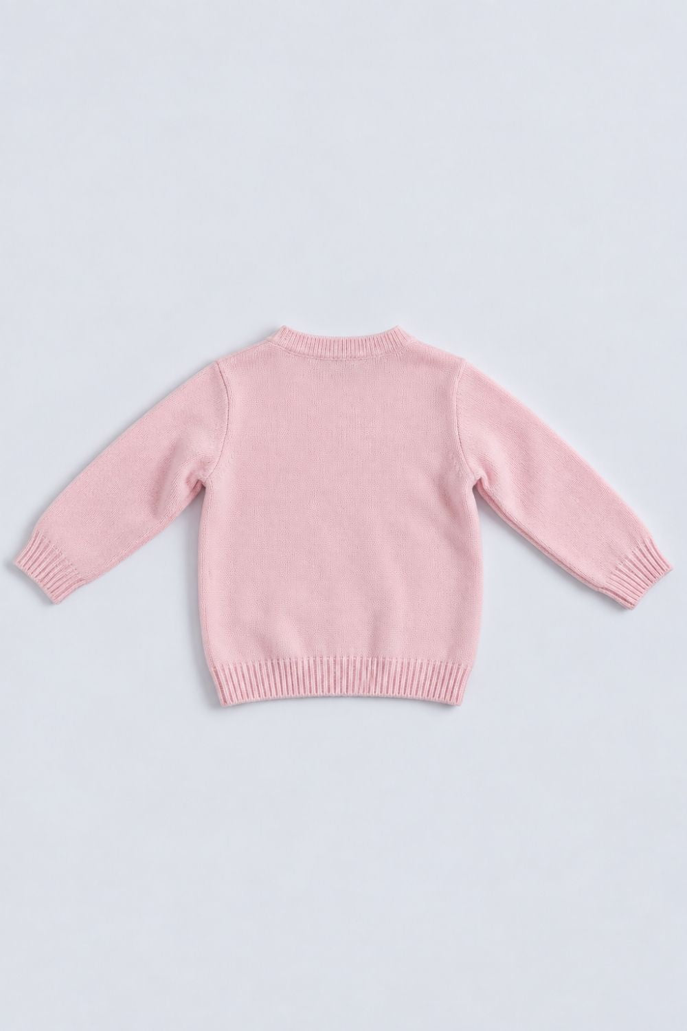 Girls Pink Butterfly Embellished Knit Sweater - Image 4