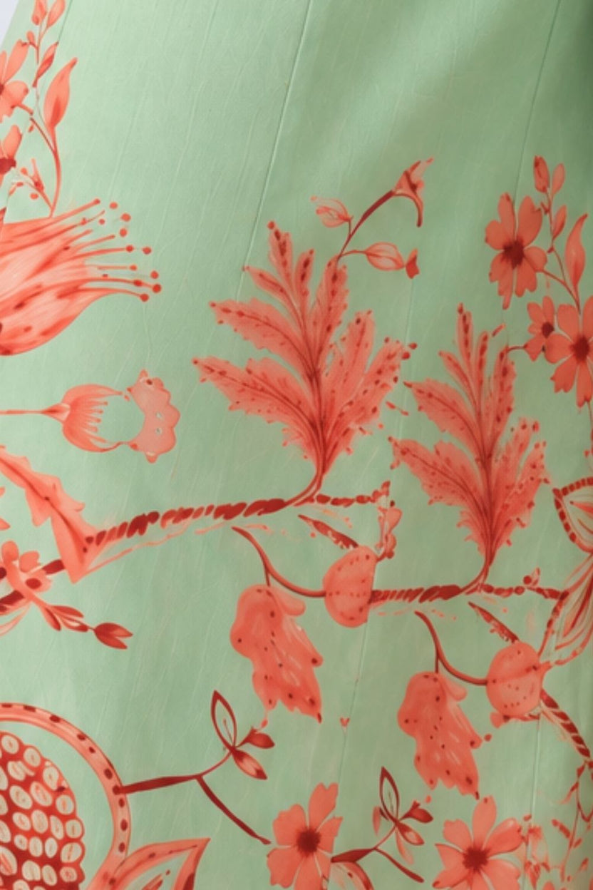 Womens Mint Floral Print Flared Palazzo - Image 8