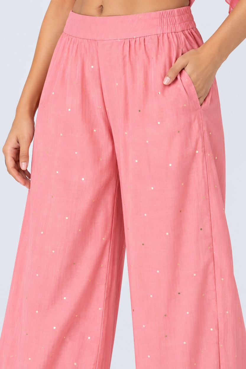 Womens Pink Ruffle Dupatta Kurta Set - Image 2
