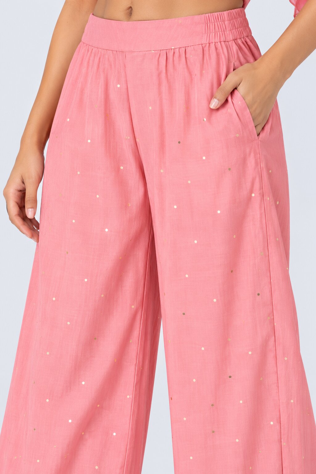 Womens Pink Ruffle Dupatta Kurta Set - Image 2