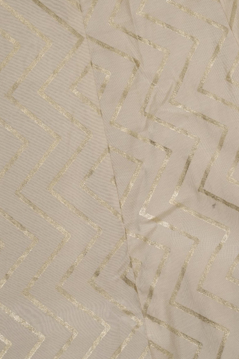 Cream Gold Foil Print Roman Festive Skirt - Image 7