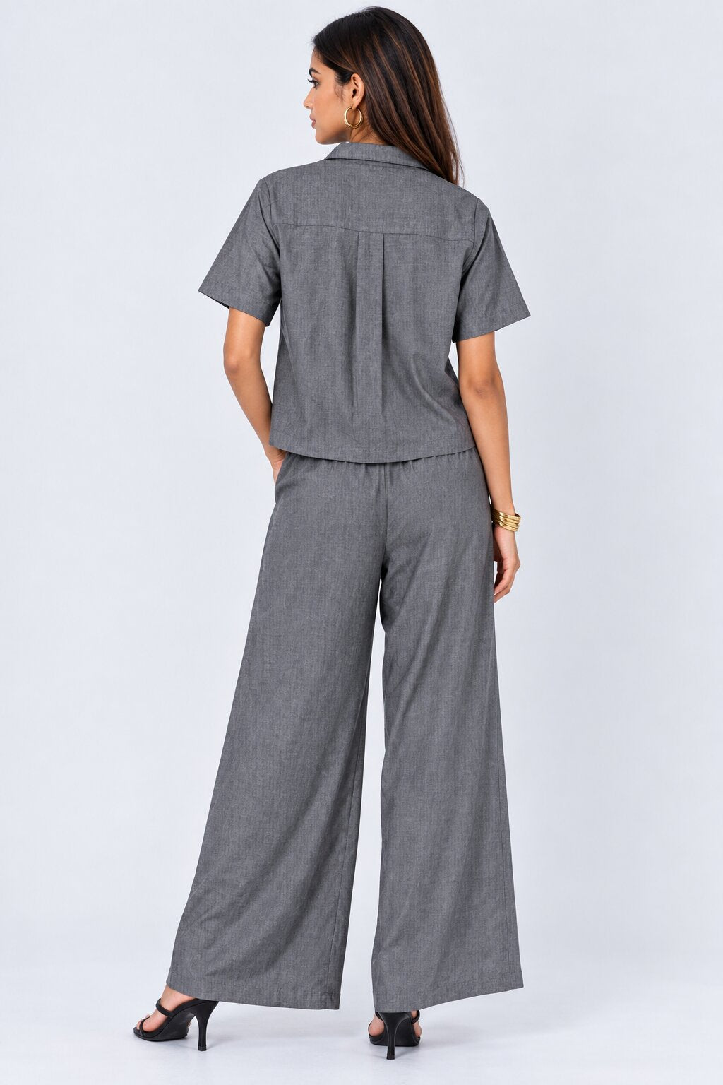 Grey Embroidered Shirt and Pant Set - Image 4