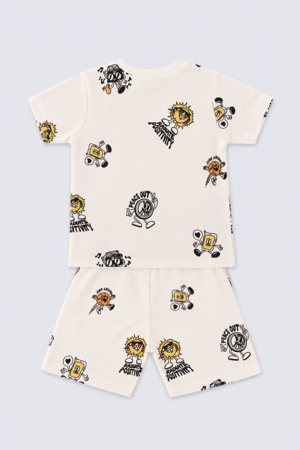 Boys White Graphic Print Co-ord Set - Image 4
