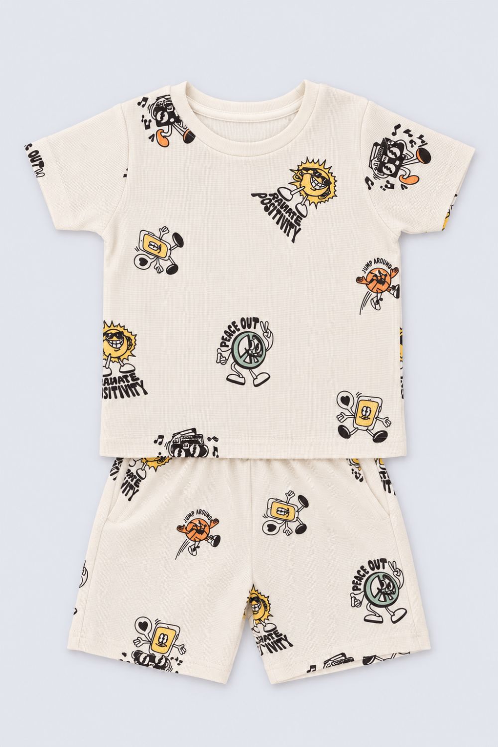 Boys White Graphic Print Co-ord Set - Image 6