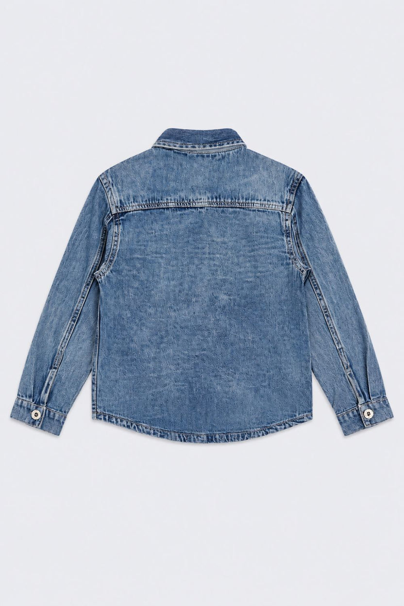 Tweens Boys Washed Denim Casual Shirt - Image 4