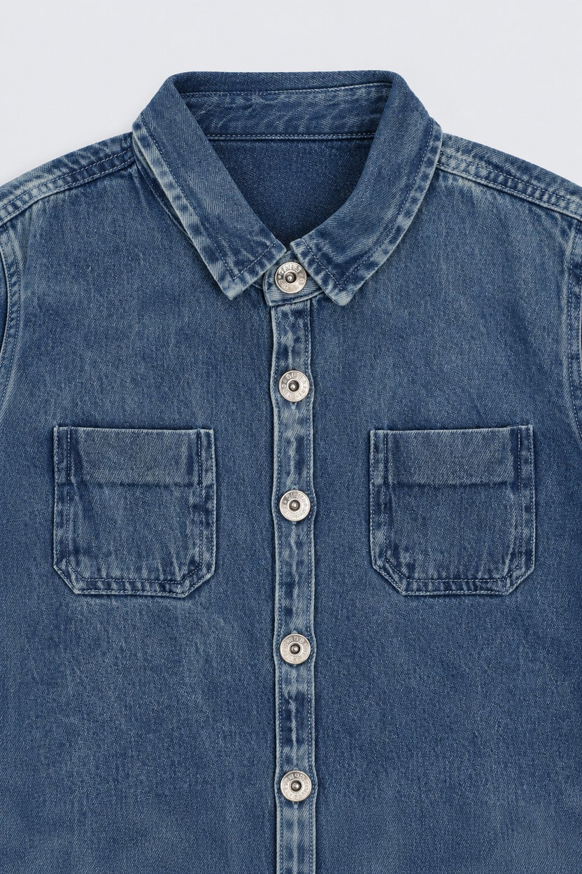 Tweens Boys Washed Denim Casual Shirt - Image 5