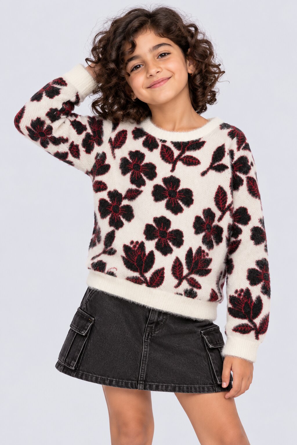 Off White Knit Tweens Girls Sweater - Image 1