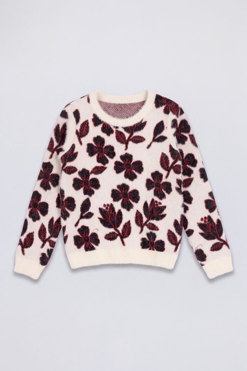 Off White Knit Tweens Girls Sweater - Image 2