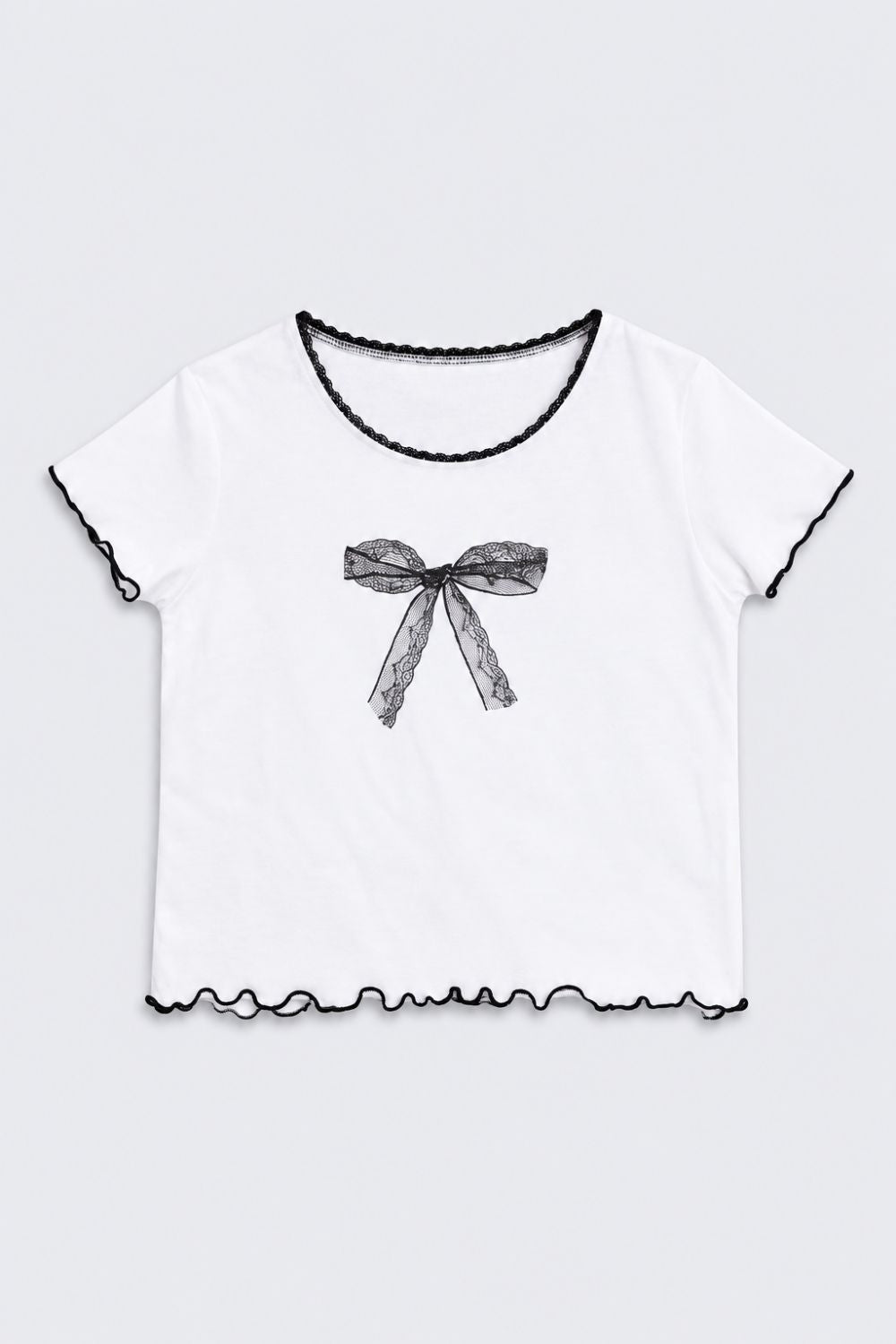 White Bow Graphic Tweens Girls Top - Image 2