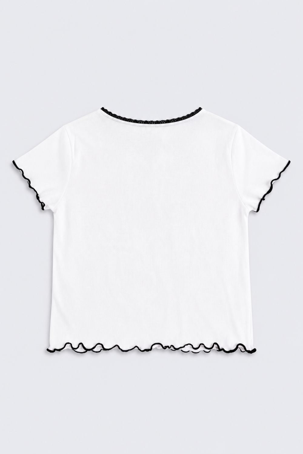 White Bow Graphic Tweens Girls Top - Image 4