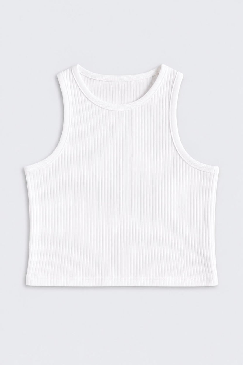 Tweens Girls White Ribbed Top With Lace Overlay - Image 6