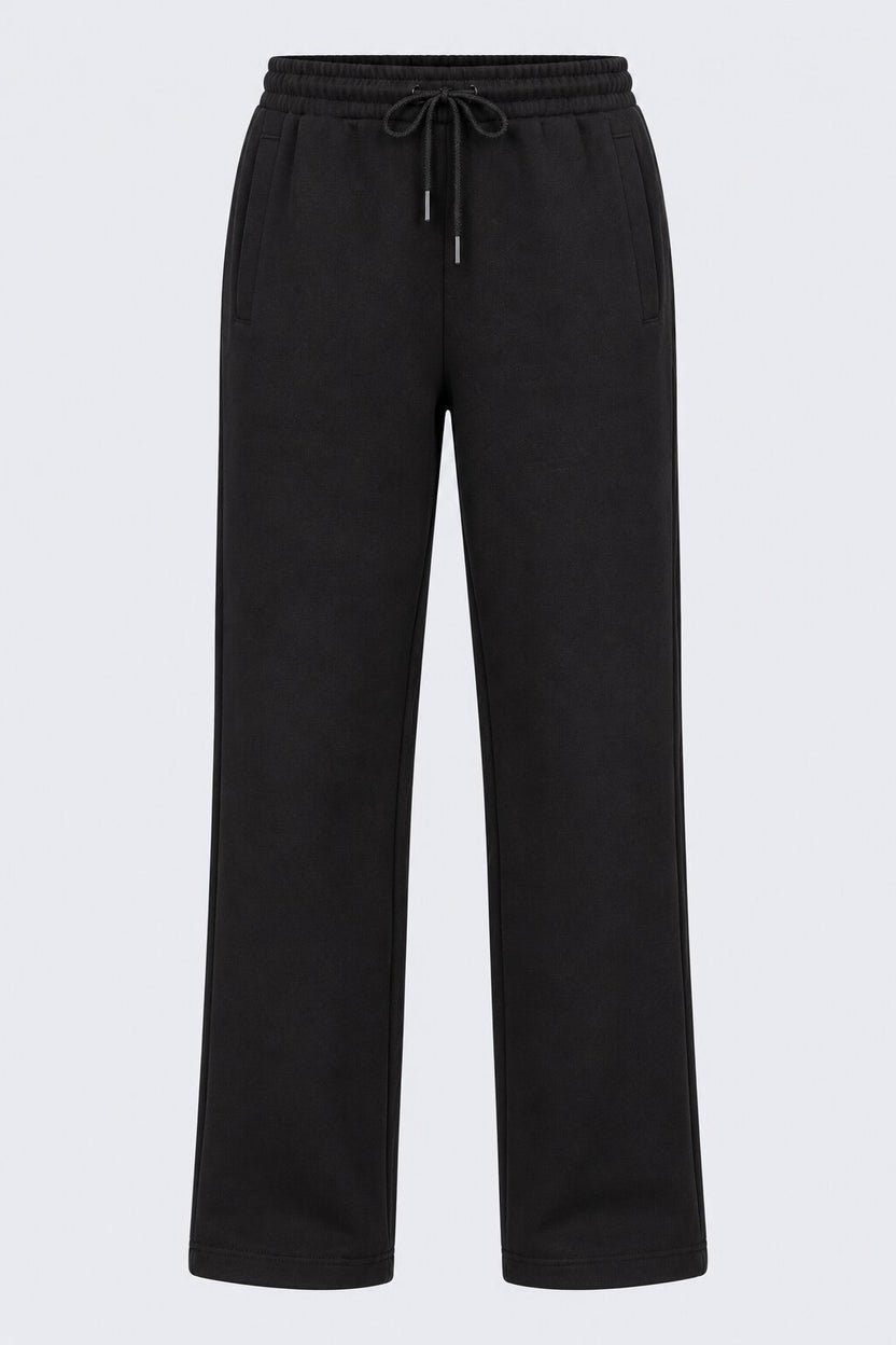 Mens Black Solid Cotton Blend Joggers - Image 7