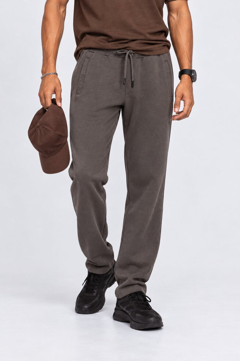 Mens Grey Cotton Blend Joggers - Image 1