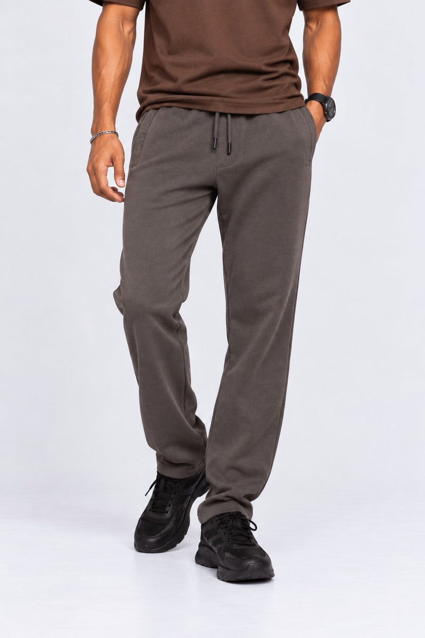Mens Grey Cotton Blend Joggers - Image 2