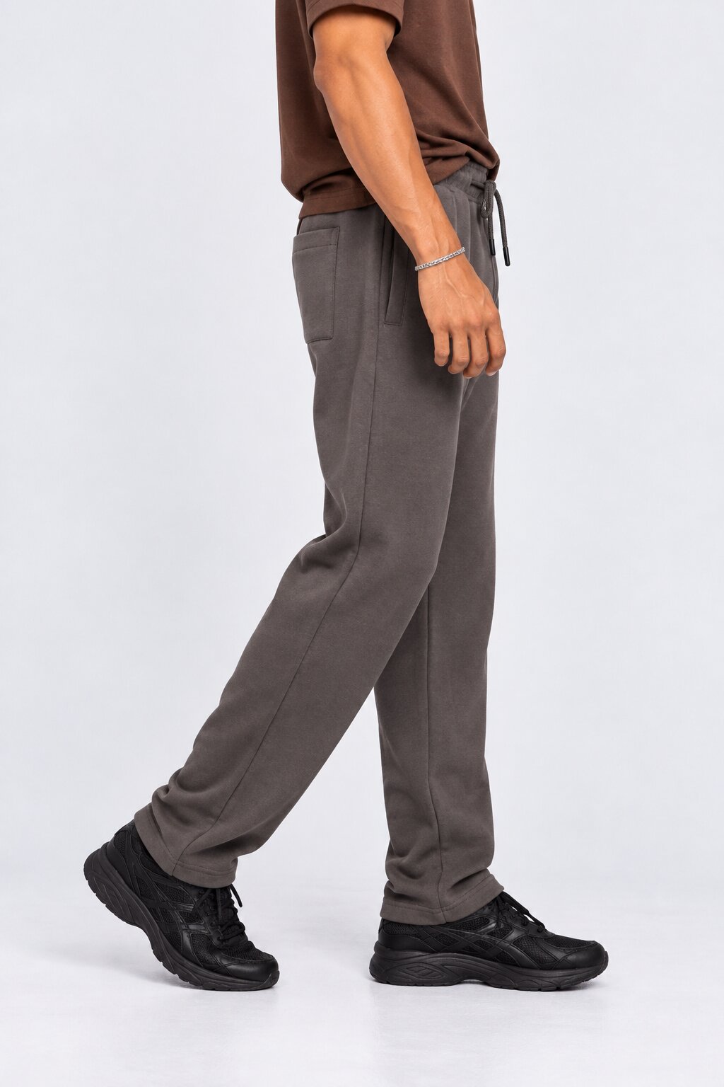 Mens Grey Cotton Blend Joggers - Image 4
