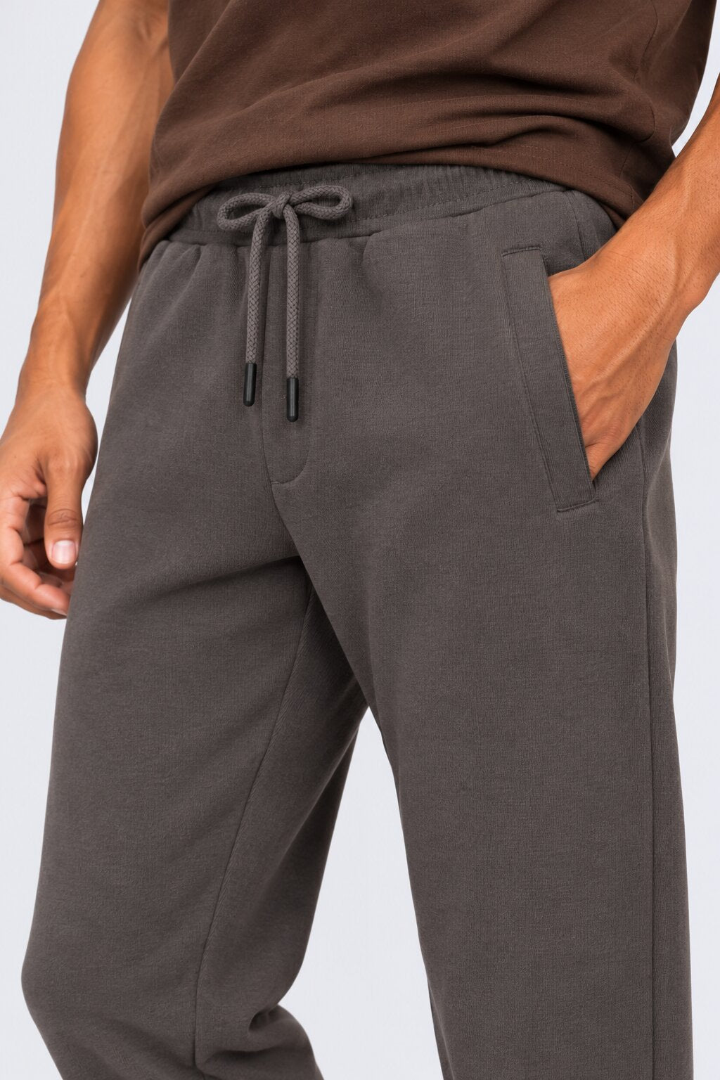 Mens Grey Cotton Blend Joggers - Image 9