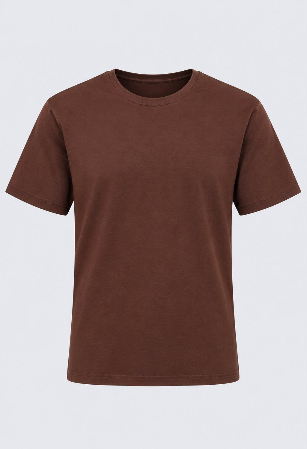 Brown Solid Cotton Crew Neck T-Shirt - Image 7