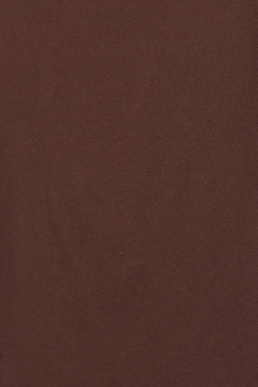 Brown Solid Cotton Crew Neck T-Shirt - Image 8