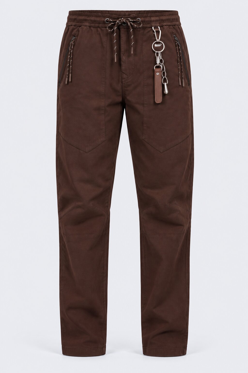 Mens Dark Brown Regular Fit Solid Trouser - Image 7