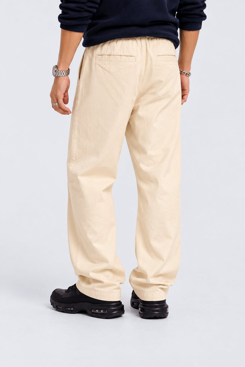 Mens Beige Solid Regular Fit Solid Trouser - Image 5