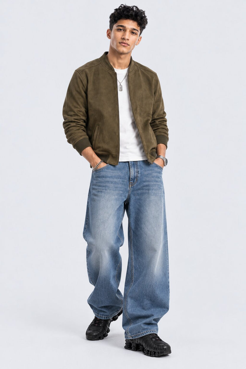 Mens Regular Olive Solid Jacket - Image 6