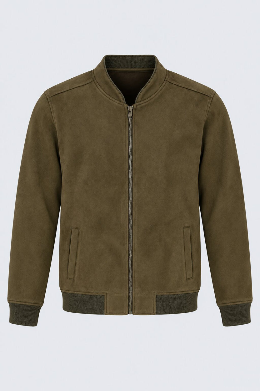 Mens Regular Olive Solid Jacket - Image 7