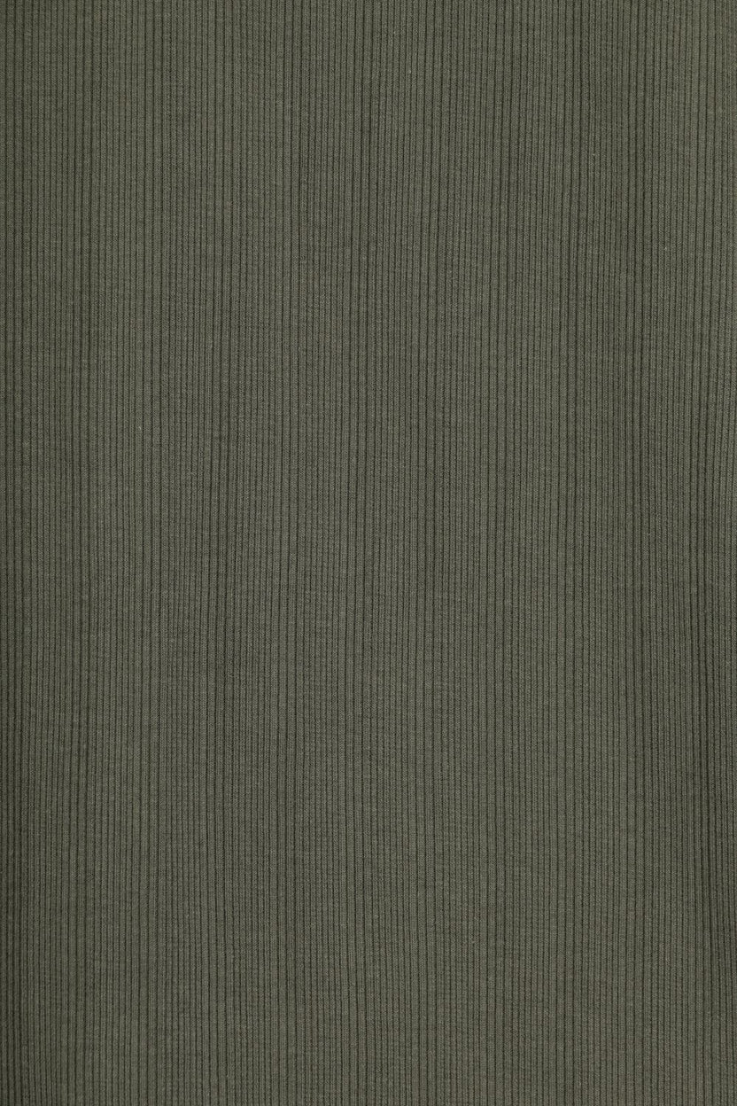 Mens Olive Solid Ribbed Polo T-Shirt - Image 7