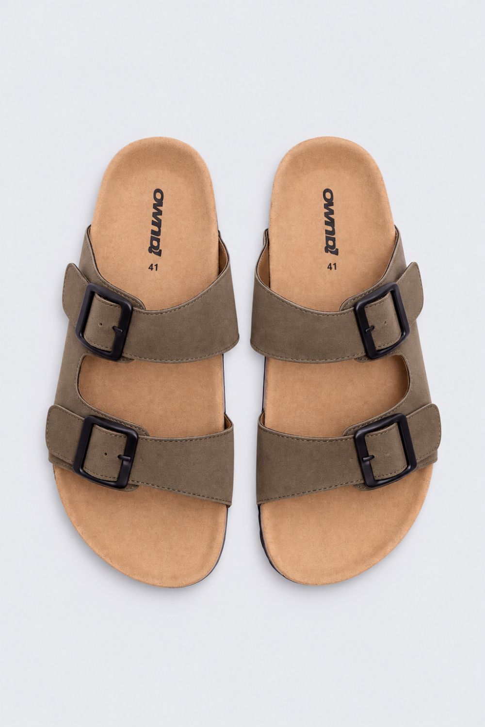 Mens Olive Double Strap Casual Sandal - Image 2