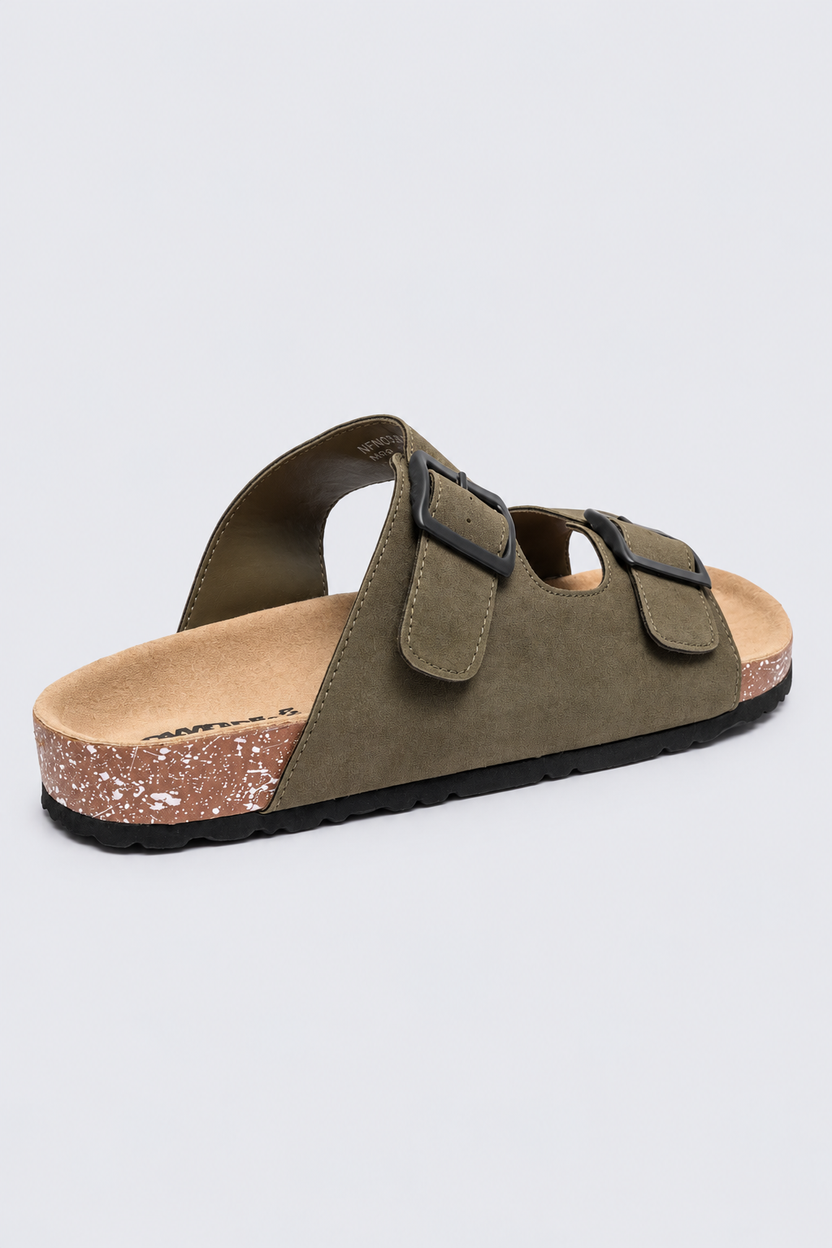Mens Olive Double Strap Casual Sandal - Image 3