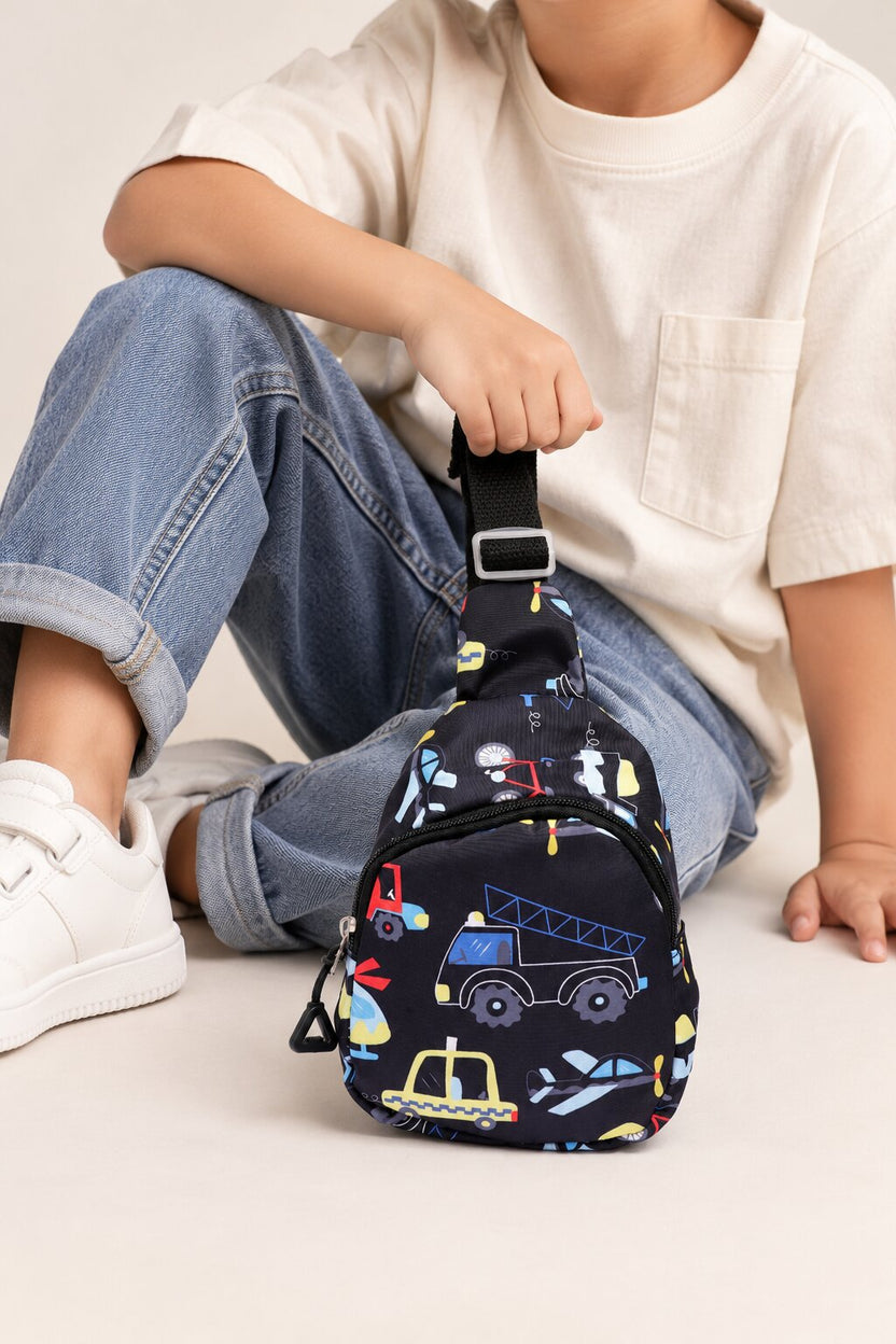 Boys Vehicle Print Sling Bag - Image 1