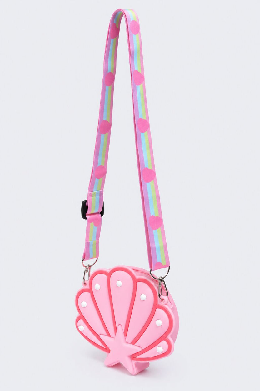 Girls Pink Shell Shaped Crossbody Bag - Image 3